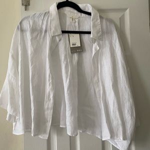 H&M cropped linen shirt